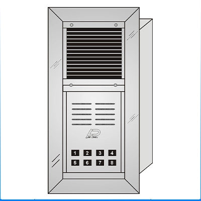 VS-008T 8 Button Flush Mount  VAN-GUARD™ Vandal-Resistant Apartment Entry Panel  Heavy Extruded Aluminum Durable Intercom Lobby Panels