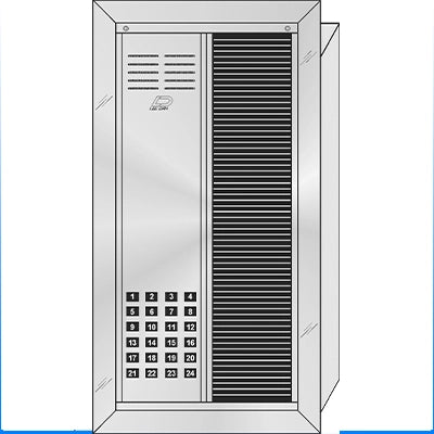 VS-024T 24 Button Flush Mount VAN-GUARD™ Vandal-Resistant Apartment Entry Panel Heavy Extruded Aluminum Durable Intercom Lobby Panels