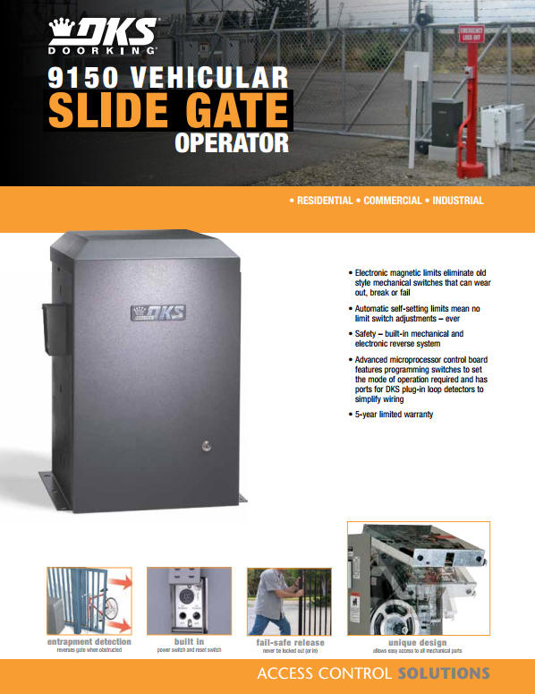 Doorking 9150 Commercial And Industrial Slide Gate Operator