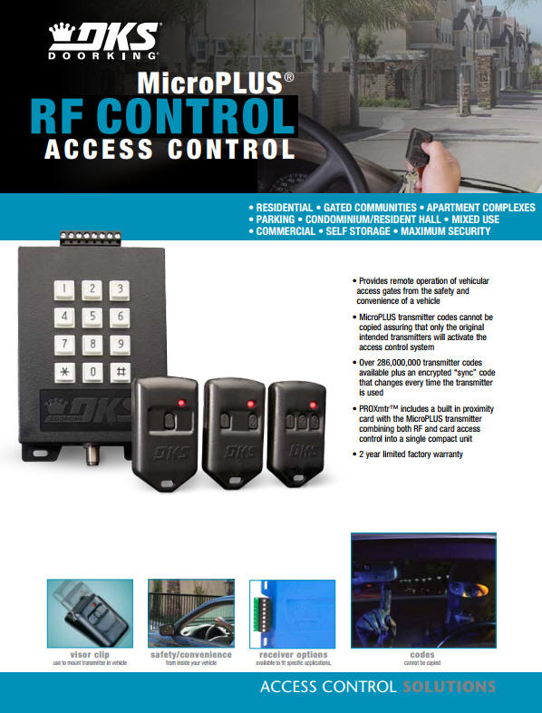 Doorking MicroPlus RF Controls and Reciever