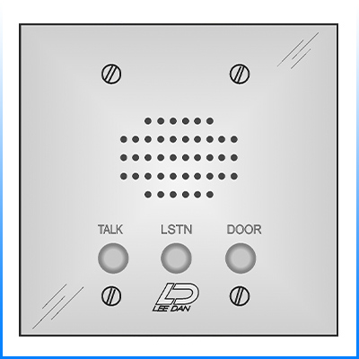 IR-207SS 4-Wire Flush Mount Stainless Steel 2-Gang Apartment Intercom Station w/ Round Metal Buttons