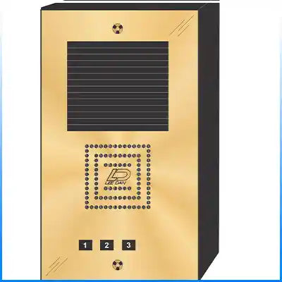 BS-003S 3 Button Surface Mount  Bravo™ Solid Polished Brass Apartment Lobby Panel