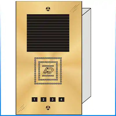 BS-004 4 Button Flush Mount  Bravo™ Solid Polished Brass Apartment Lobby Panel