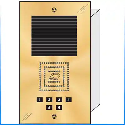 BS-006 6 Button Flush Mount  Bravo™ Solid Polished Brass Apartment Lobby Panel