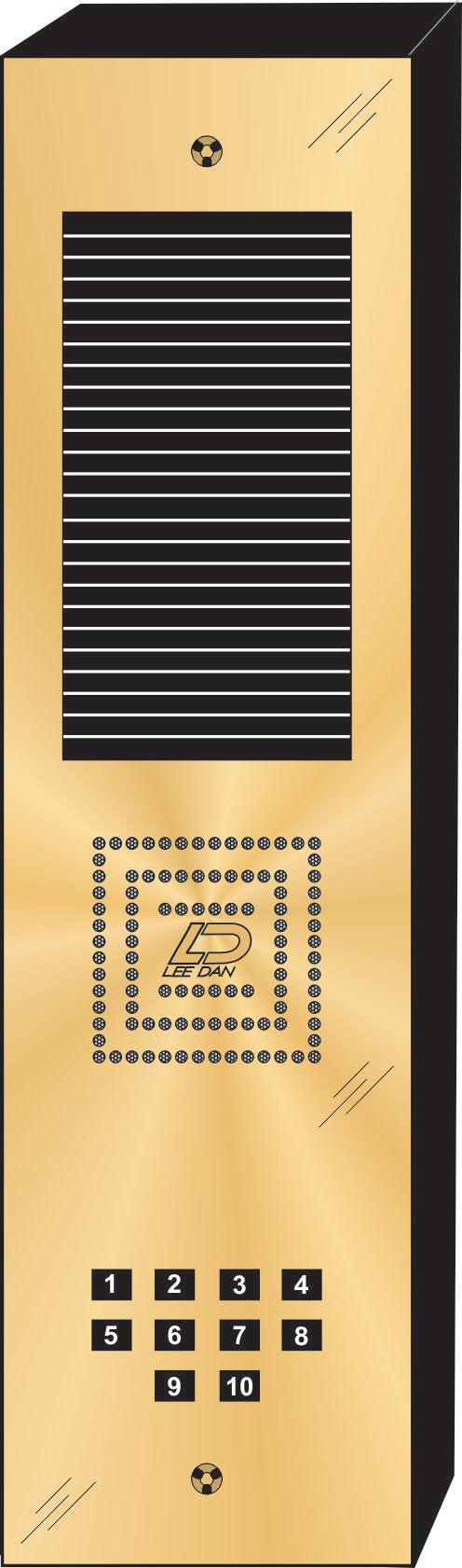 BS-010S 10 Button Surface Mount  Bravo™ Solid Polished Brass Apartment Lobby Panel