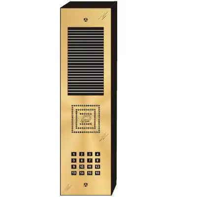 BS-016S 16 Button Surface Mount  Bravo™ Solid Polished Brass Apartment Lobby Panel