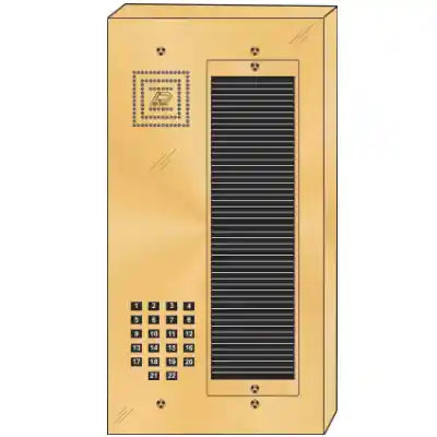 BS-022S 22 Button Surface Mount  Bravo™ Solid Polished Brass Apartment Lobby Panel