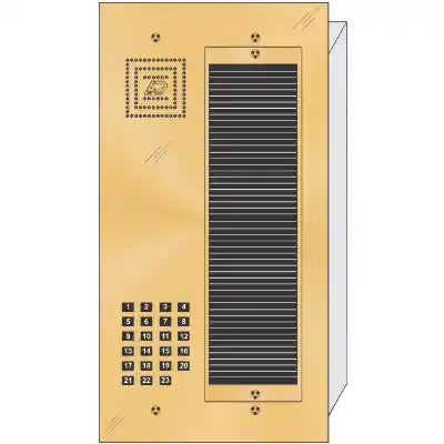 BS-023 23 Button Flush Mount  Bravo™ Solid Polished Brass Apartment Lobby Panel
