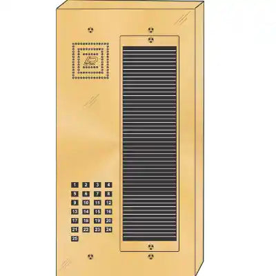 BS-025S 25 Button Surface Mount  Bravo™ Solid Polished Brass Apartment Lobby Panel