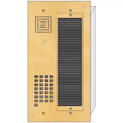 BS-029 29 Button Flush Mount  Bravo™ Solid Polished Brass Apartment Lobby Panel