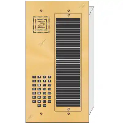 BS-030 30 Button Flush Mount  Bravo™ Solid Polished Brass Apartment Lobby Panel