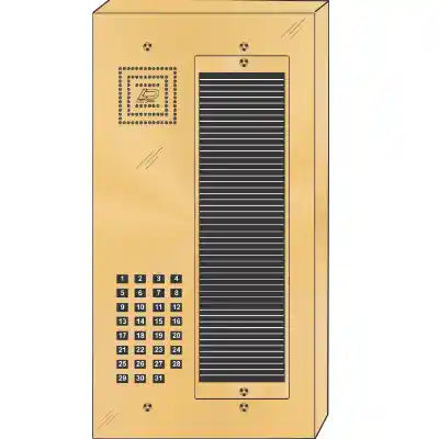 BS-031S 31 Button Surface Mount  Bravo™ Solid Polished Brass Apartment Lobby Panel