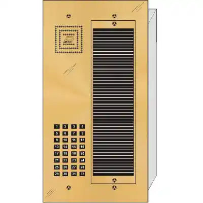 BS-032 32 Button Flush Mount  Bravo™ Solid Polished Brass Apartment Lobby Panel