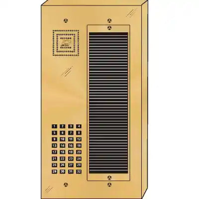BS-032S 32 Button Surface Mount  Bravo™ Solid Polished Brass Apartment Lobby Panel