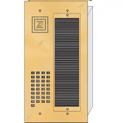 BS-033 33 Button Flush Mount  Bravo™ Solid Polished Brass Apartment Lobby Panel