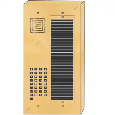 BS-033S 33 Button Surface Mount  Bravo™ Solid Polished Brass Apartment Lobby Panel
