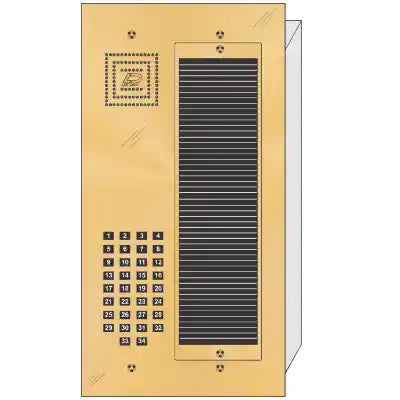 BS-034 34 Button Flush Mount  Bravo™ Solid Polished Brass Apartment Lobby Panel