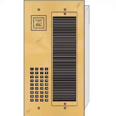 BS-036 36 Button Flush Mount  Bravo™ Solid Polished Brass Apartment Lobby Panel
