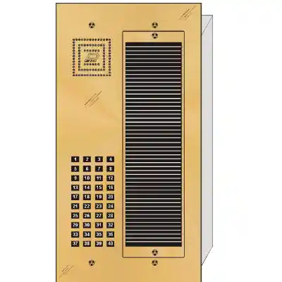 BS-040 40 Button Flush Mount  Bravo™ Solid Polished Brass Apartment Lobby Panel