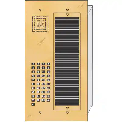 BS-041 41 Button Flush Mount  Bravo™ Solid Polished Brass Apartment Lobby Panel