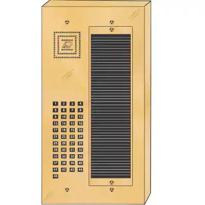BS-045S 45 Button Surface Mount  Bravo™ Solid Polished Brass Apartment Lobby Panel