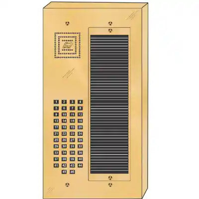 BS-046S 46 Button Surface Mount  Bravo™ Solid Polished Brass Apartment Lobby Panel