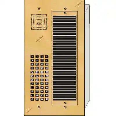 BS-048 48 Button Flush Mount  Bravo™ Solid Polished Brass Apartment Lobby Panel