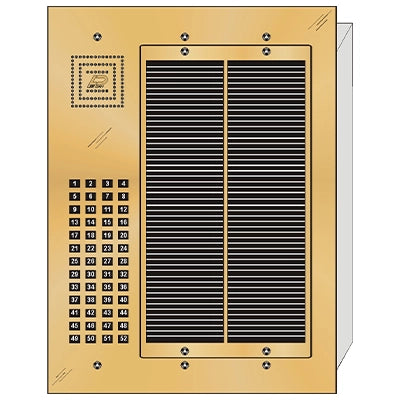 BS-052 52 Button Flush Mount  Bravo™ Solid Polished Brass Apartment Lobby Panel