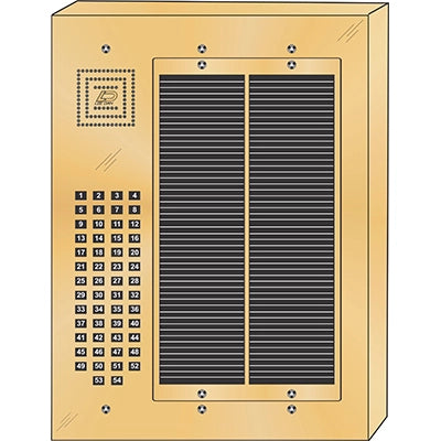 BS-054S 54 Button Surface Mount  Bravo™ Solid Polished Brass Apartment Lobby Panel