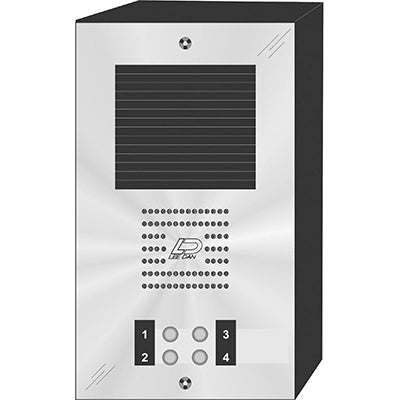 CS-004S 4 Button Surface Mount  CENTURION™ Stainless Steel Apartment Entry Panel  Round Metal Button Style Vandal-Proof Intercom Lobby Panels