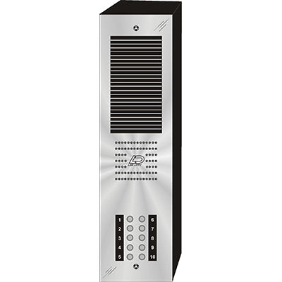 CS-010S 10 Button Surface Mount  CENTURION™ Stainless Steel Apartment Entry Panel  Round Metal Button Style Vandal-Proof Intercom Lobby Panels