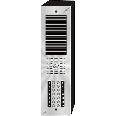 CS-014S 14 Button Surface Mount  CENTURION™ Stainless Steel Apartment Entry Panel  Round Metal Button Style Vandal-Proof Intercom Lobby Panels