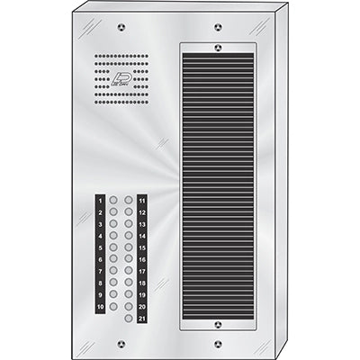 CS-021S 21 Button Surface Mount  CENTURION™ Stainless Steel Apartment Entry Panel  Round Metal Button Style Vandal-Proof Intercom Lobby Panels
