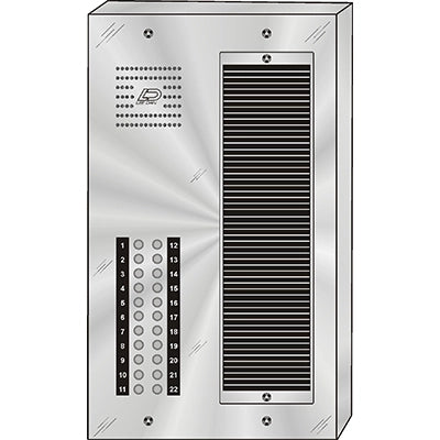 CS-022S 22 Button Surface Mount  CENTURION™ Stainless Steel Apartment Entry Panel  Round Metal Button Style Vandal-Proof Intercom Lobby Panels