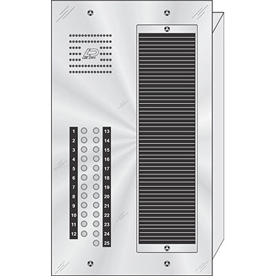 CS-025 25 Button Flush Mount  CENTURION™ Stainless Steel Apartment Entry Panel  Round Metal Button Style Vandal-Proof Intercom Lobby Panels