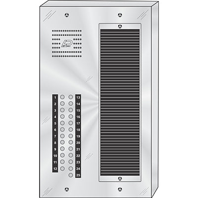 CS-025S 25 Button Surface Mount  CENTURION™ Stainless Steel Apartment Entry Panel  Round Metal Button Style Vandal-Proof Intercom Lobby Panels