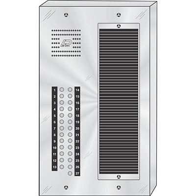 CS-027S 27 Button Surface Mount  CENTURION™ Stainless Steel Apartment Entry Panel  Round Metal Button Style Vandal-Proof Intercom Lobby Panels