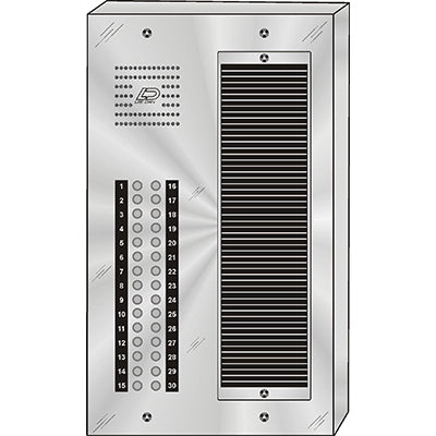 CS-030S 30 Button Surface Mount  CENTURION™ Stainless Steel Apartment Entry Panel  Round Metal Button Style Vandal-Proof Intercom Lobby Panels
