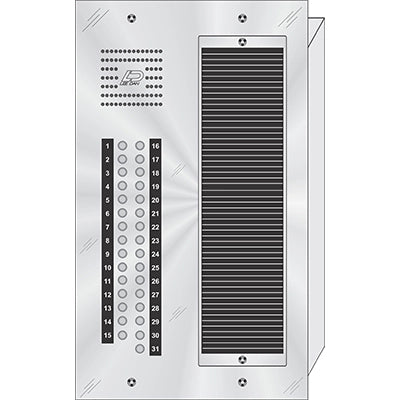CS-031 31 Button Flush Mount  CENTURION™ Stainless Steel Apartment Entry Panel  Round Metal Button Style Vandal-Proof Intercom Lobby Panels