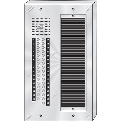 CS-033S 33 Button Surface Mount  CENTURION™ Stainless Steel Apartment Entry Panel  Round Metal Button Style Vandal-Proof Intercom Lobby Panels