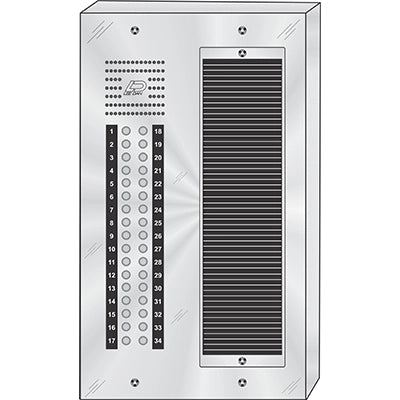 CS-034S 34 Button Surface Mount  CENTURION™ Stainless Steel Apartment Entry Panel  Round Metal Button Style Vandal-Proof Intercom Lobby Panels