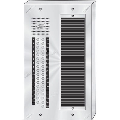 CS-035S 35 Button Surface Mount  CENTURION™ Stainless Steel Apartment Entry Panel  Round Metal Button Style Vandal-Proof Intercom Lobby Panels