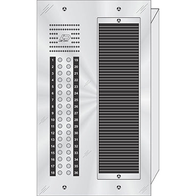CS-036 36 Button Flush Mount  CENTURION™ Stainless Steel Apartment Entry Panel  Round Metal Button Style Vandal-Proof Intercom Lobby Panels