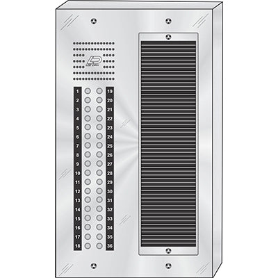 CS-036S 36 Button Surface Mount  CENTURION™ Stainless Steel Apartment Entry Panel  Round Metal Button Style Vandal-Proof Intercom Lobby Panels