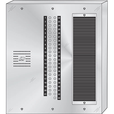 CS-043S 43 Button Surface Mount  CENTURION™ Stainless Steel Apartment Entry Panel  Round Metal Button Style Vandal-Proof Intercom Lobby Panels