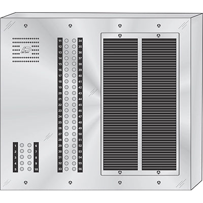 CS-056S 56 Button Surface Mount  CENTURION™ Stainless Steel Apartment Entry Panel  Round Metal Button Style Vandal-Proof Intercom Lobby Panels