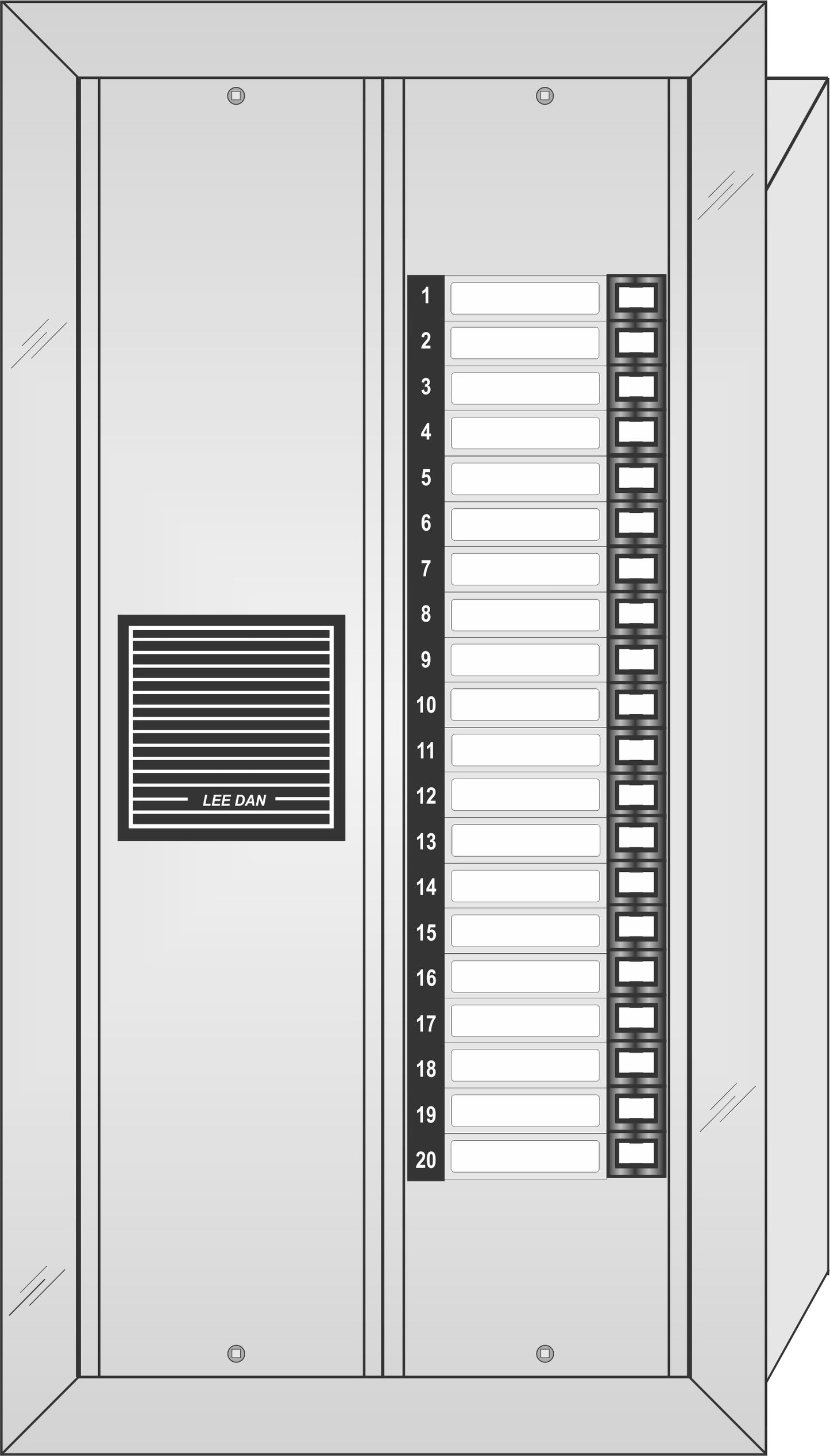 ES-020 20 Button Flush Mount  Style 'E'™ Economy Style Apartment Lobby Panel
