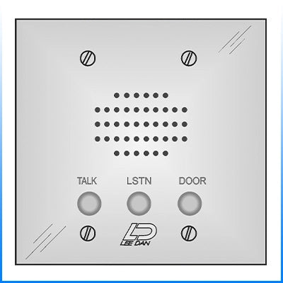 IR-207SS 4-Wire Flush Mount  Stainless Steel 2-Gang Apartment Intercom Station w/ Round Metal Buttons