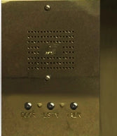 IR-443BRQ 3-Wire Surface Mount  Solid Polished Brass Apartment Intercom Stations w/ Round Metal Buttons