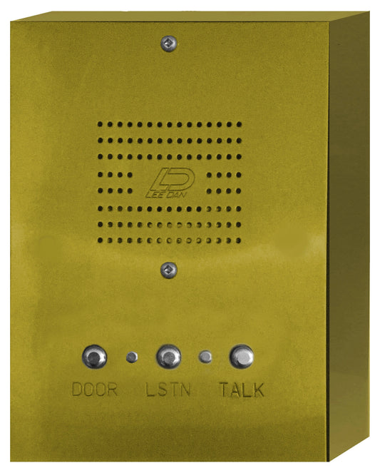 IR-444BRQ 4-Wire Surface Mount  Solid Polished Brass Apartment Intercom Stations w/ Round Metal Buttons